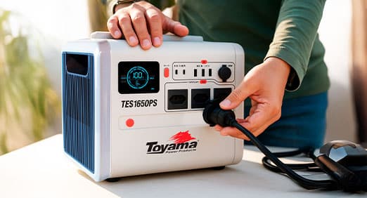 Estação de energia portátil Toyama TES1650PS Potência de 1.650W bateria LiFePO4 de longa duração múltiplas conexões