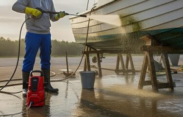 como limpar o casco e o motor do barco com segurança